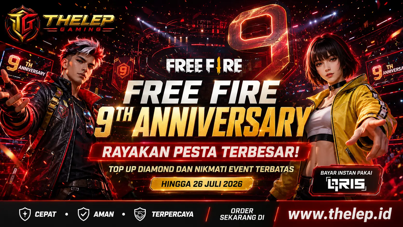 Free Fire 9th Anniversary: Rayakan Pesta Besar hingga 26 Juli